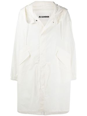 Jil Sander logo-print coat - White
