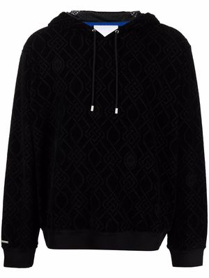 Koché jacquard-logo drawstring hoodie - Black