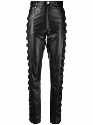 Manokhi Blaze slim fit leather trousers - Black
