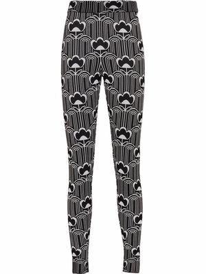 Prada patterned-jacquard high-waisted leggings - Black