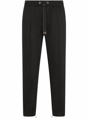 Dolce & Gabbana camo-stripe drawstring-waist track pants - Black