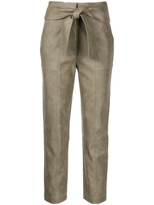 Jonathan Simkhai tie-waist slim straight trousers - Green