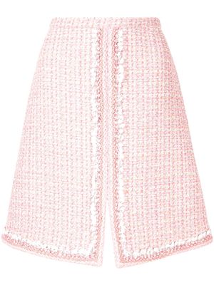 Giambattista Valli split-hem tweed skirt - Pink