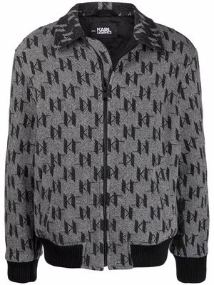 Karl Lagerfeld KI monogram bomber jacket - Grey