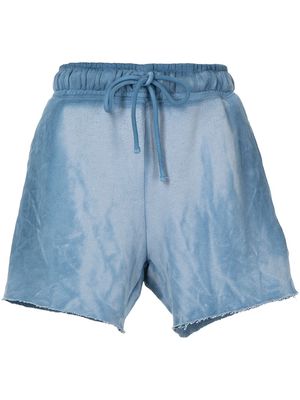 Cotton Citizen faded raw-cut track shorts - Blue