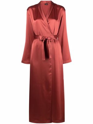 La Perla tie-waist silk dressing gown - Red