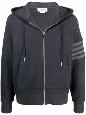 Thom Browne 4-bar zip up hoodie - Grey