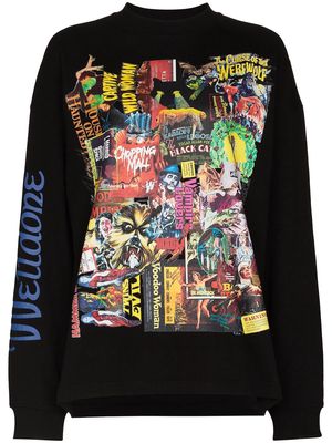 We11done horror collage print sweatshirt - Black