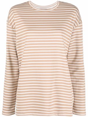 12 STOREEZ striped long-sleeve T-shirt - Neutrals