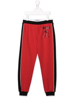 Moschino Kids panelled sweatpants - Red