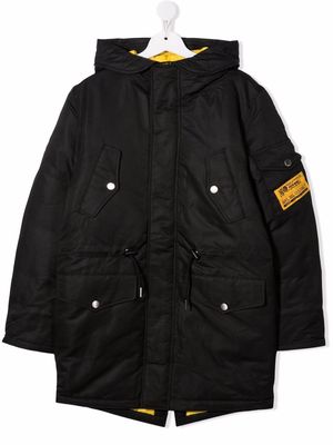 Diesel Kids Mark hooded padded jacket - Black