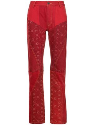 Marine Serre moon-print trousers - Red