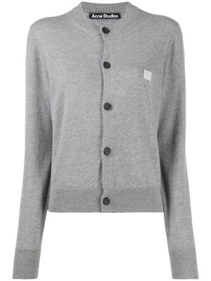 Acne Studios round neck knitted cardigan - Grey
