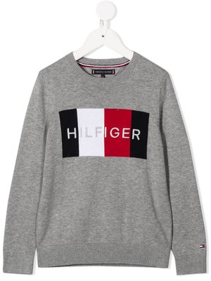 Tommy Hilfiger Junior embroidered logo jumper - Grey