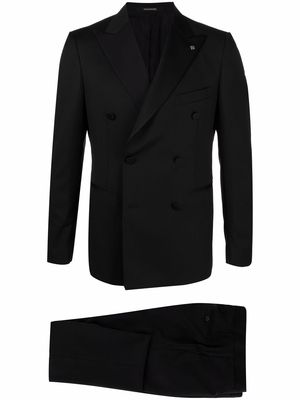 Tagliatore fitted double-breasted suit - Black