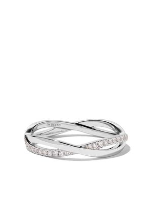 De Beers Jewellers 18kt white gold Infinity half pave diamond band