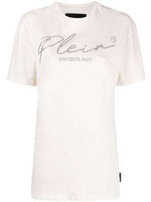 Philipp Plein crystal logo T-shirt - Neutrals