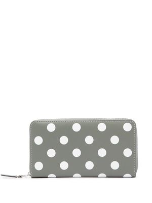 Comme Des Garçons Wallet polka dot-print zip-around wallet - Grey