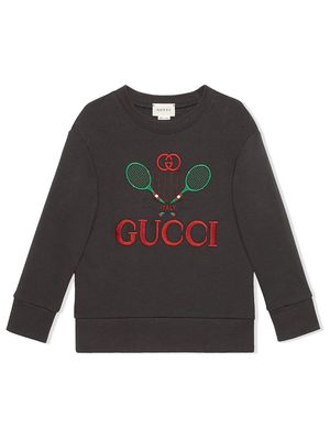 Gucci Kids logo embroidered sweatshirt - Grey