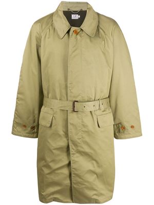 C.P. Company Pre-Owned 1990s belted knee-length raincoat - Green