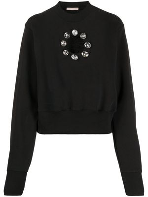 Christopher Kane crystal cut out sweatshirt - Black