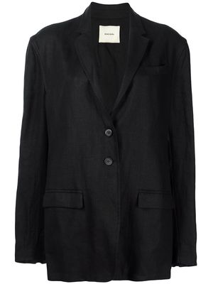 BONDI BORN Ostuni oversized linen blazer - Black