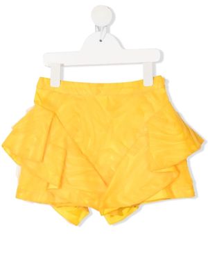 Caroline Bosmans asymmetric tulle mini skirt - Yellow