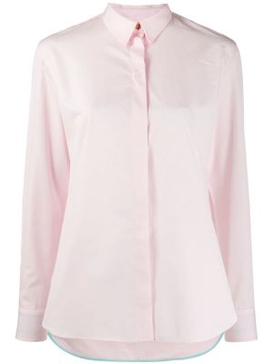 PAUL SMITH concealed placket fitted shirt - Pink