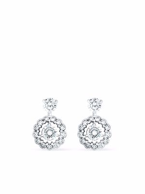 David Morris 18kt white gold Elizabeth diamond drop earrings - Silver
