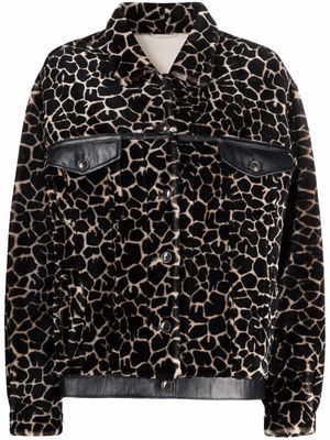 Simonetta Ravizza Jenny leopard-print suede jacket - Brown