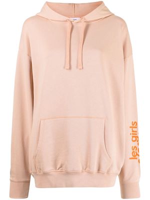 Les Girls Les Boys logo-print pullover hoodie - Pink