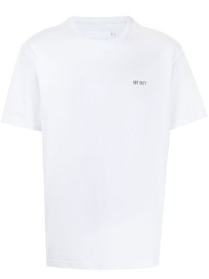 Off Duty slogan-print cotton T-Shirt - White