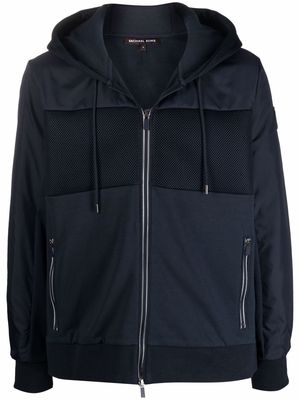 Michael Kors zip-up mesh-detail hoodie - Blue