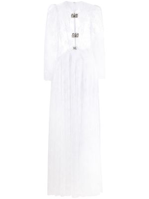 Christopher Kane crystal-embellished lace gown - White