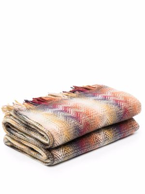 Missoni Home zigzag-embroidered blanket - Neutrals