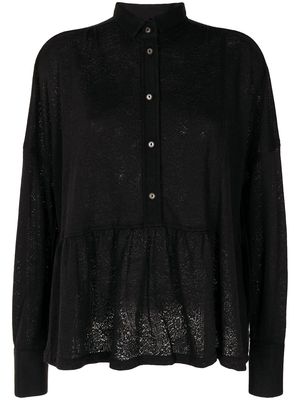 Forme D'expression gathered-detail long-sleeved blouse - Black
