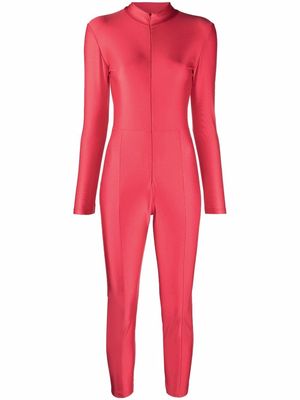 Parlor long-sleeve fitted jumpsuit - Red
