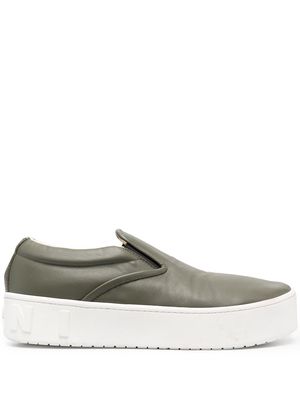 Marni rounded square-toe slip-on sneakers - Green