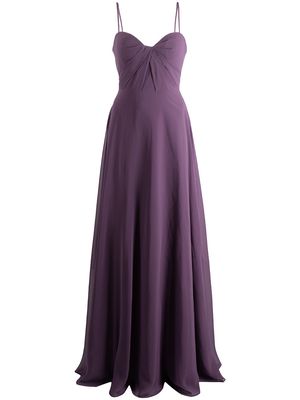 Marchesa Notte Bridesmaids twist-detail floor-length dress - Purple
