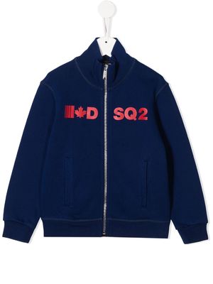Dsquared2 Kids zipped logo sweatshirt - Blue