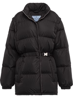 Prada padded belted jacket - Black