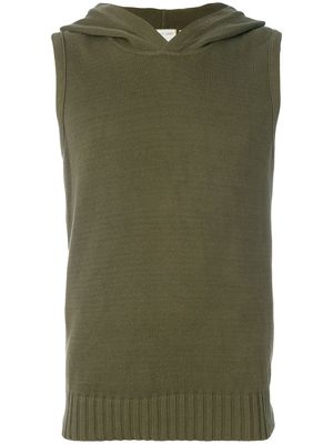 Helmut Lang Pre-Owned hooded knitted vest - Green