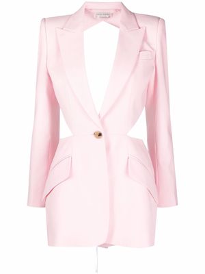 Alexander McQueen cut-out detail wool blazer - Pink