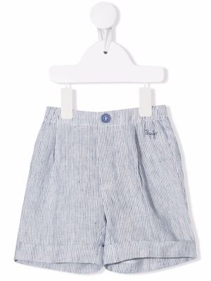 Il Gufo striped linen shorts - Blue