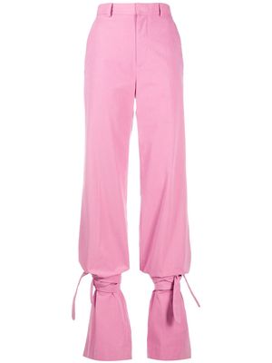 The Attico high-waisted tie-ankle trousers - Pink
