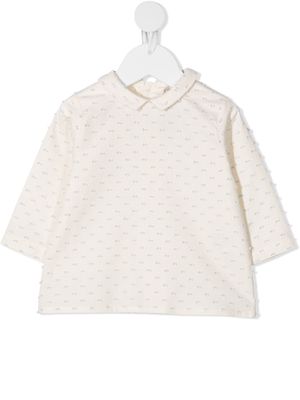 La Stupenderia textured stitched cotton sweatshirt - White