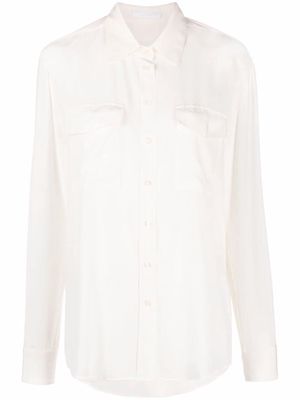BOSS buttoned-up silk shirt - White