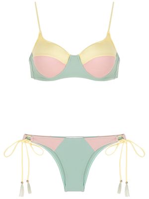 Brigitte colour-block bikini set - Multicolour