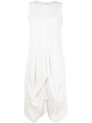 Goen.J draped sleeveless dress - White