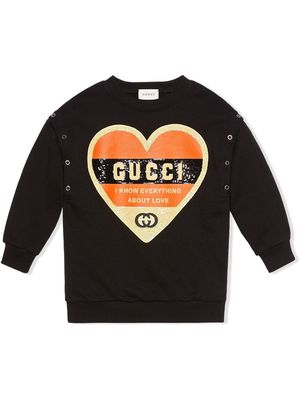 Gucci Kids heart-motif sweatshirt - Black